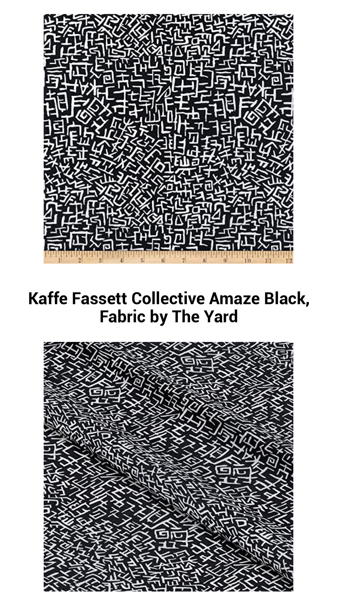 Kaffe Fassett Collective Amaze Black Fabric by the Yard - Vibrant Cotton for Quilting and Home Décor