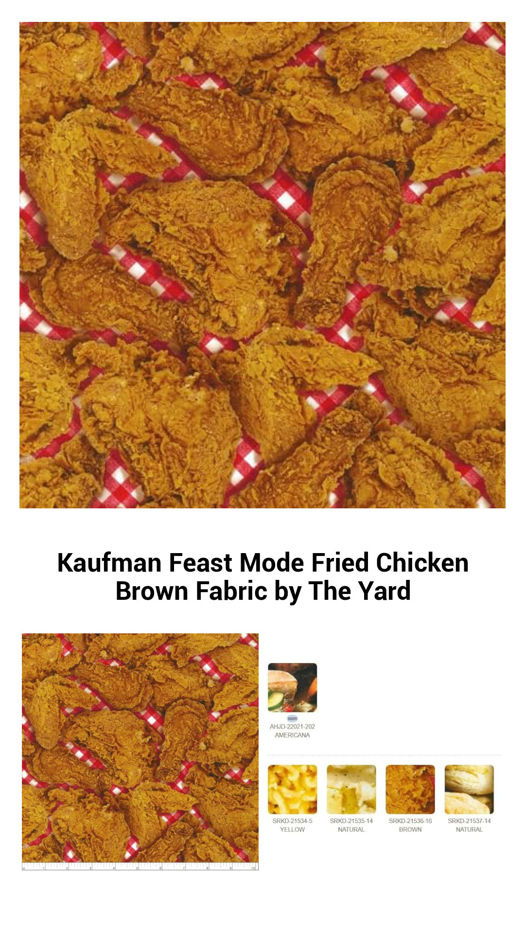 Premium Kaufman Feast Mode Fried Chicken Cotton Fabric - Versatile Brown Fabric by the Yard for Quilting and Crafts