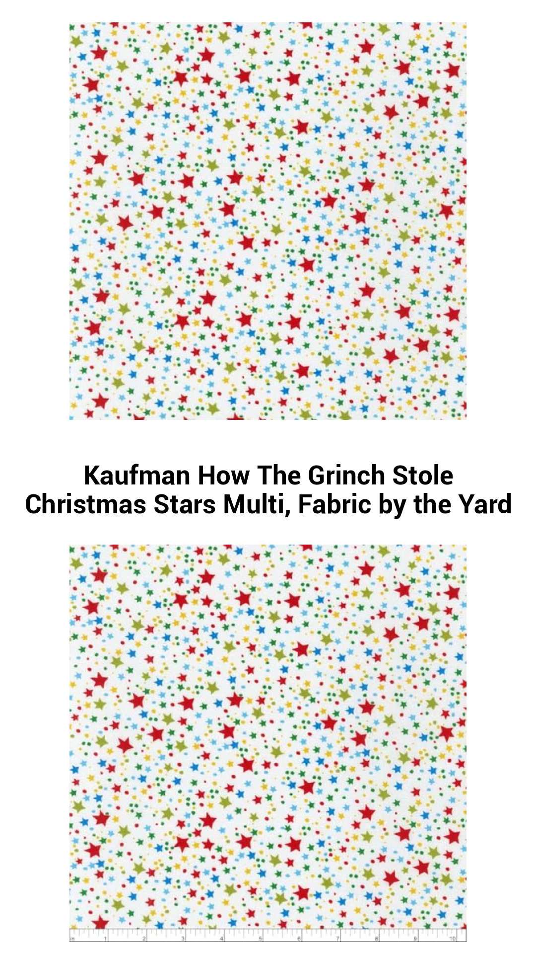 Kaufman How The Grinch Stole Christmas Stars Multi, Fabric by the Yard Kaufman How The Grinch Stole Christmas Stars Multi, Fabric by the Yard