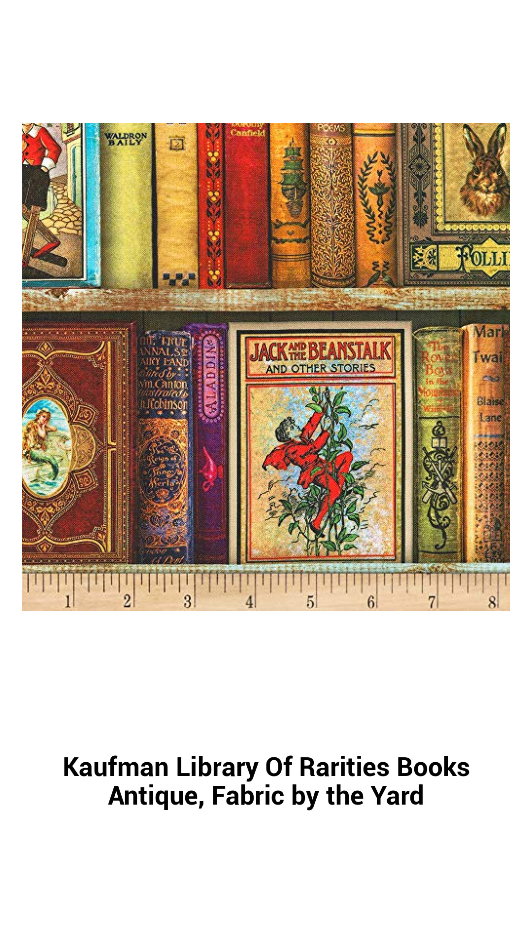 Enchanting Antique Book Print Fabric by Robert Kaufman – Versatile 100% Cotton for Quilting, Crafts, and Home Decor