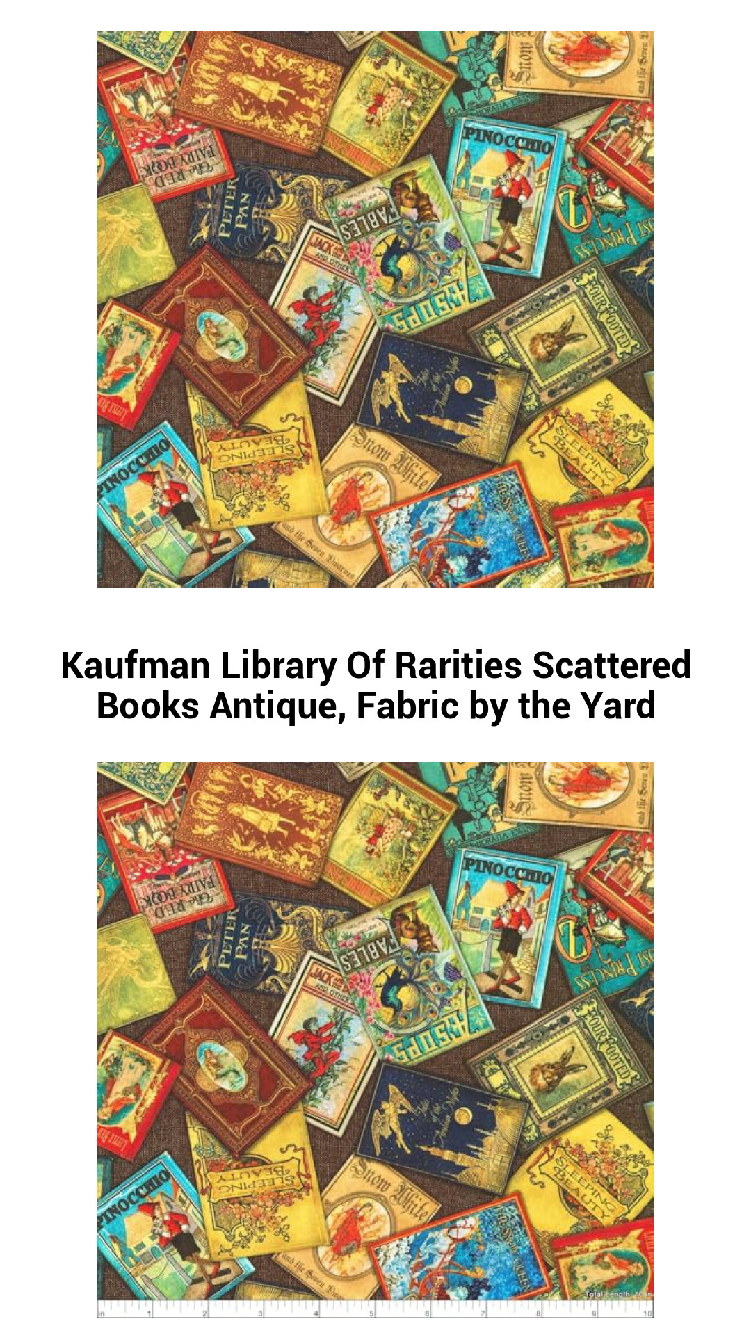 Kaufman Library of Rarities – Vintage Book Print Cotton Fabric by the Yard for Quilting and Crafting