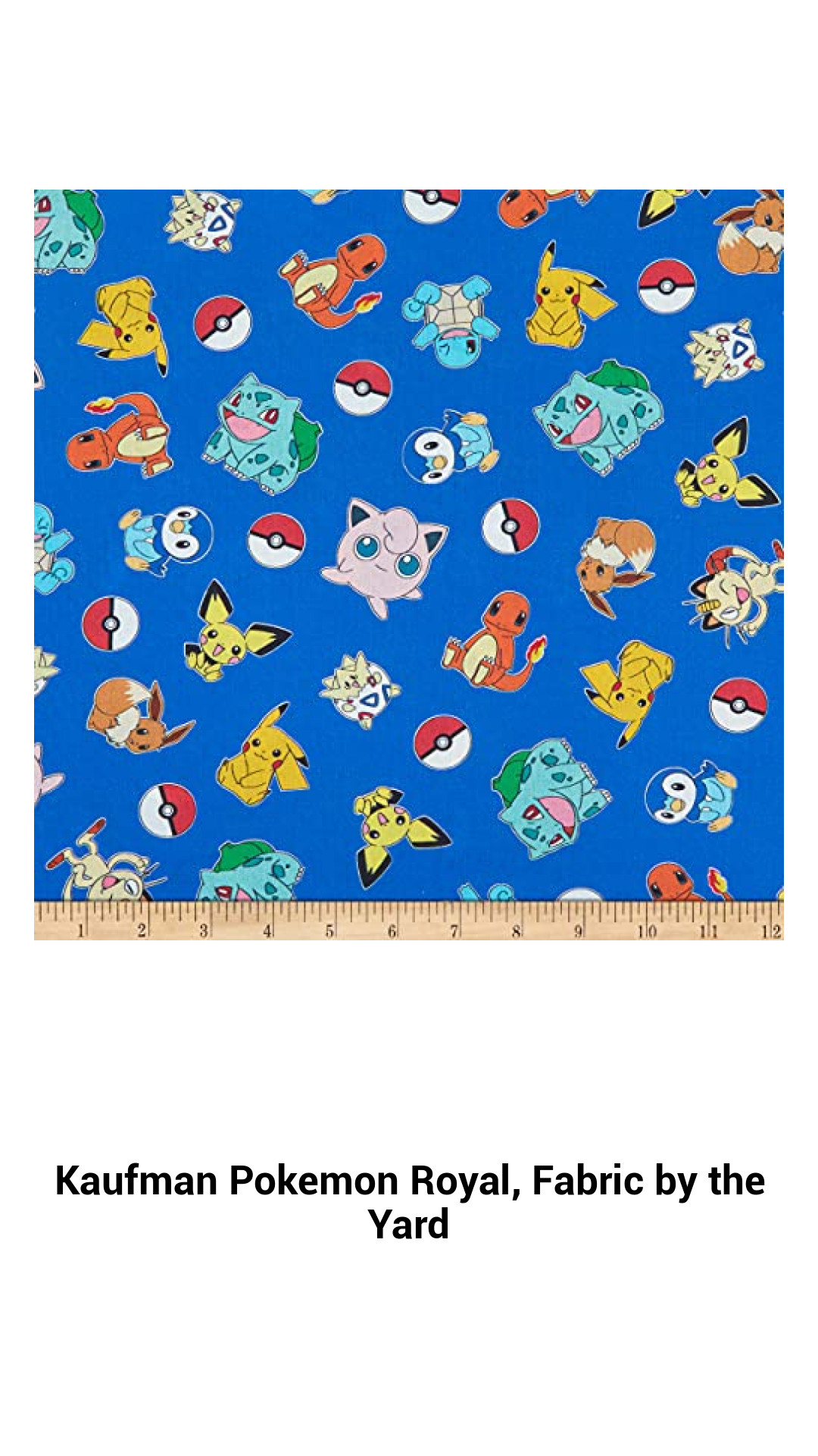 Kaufman Pokemon Royal, Fabric by the Yard Kaufman Pokemon Royal, Fabric by the Yard