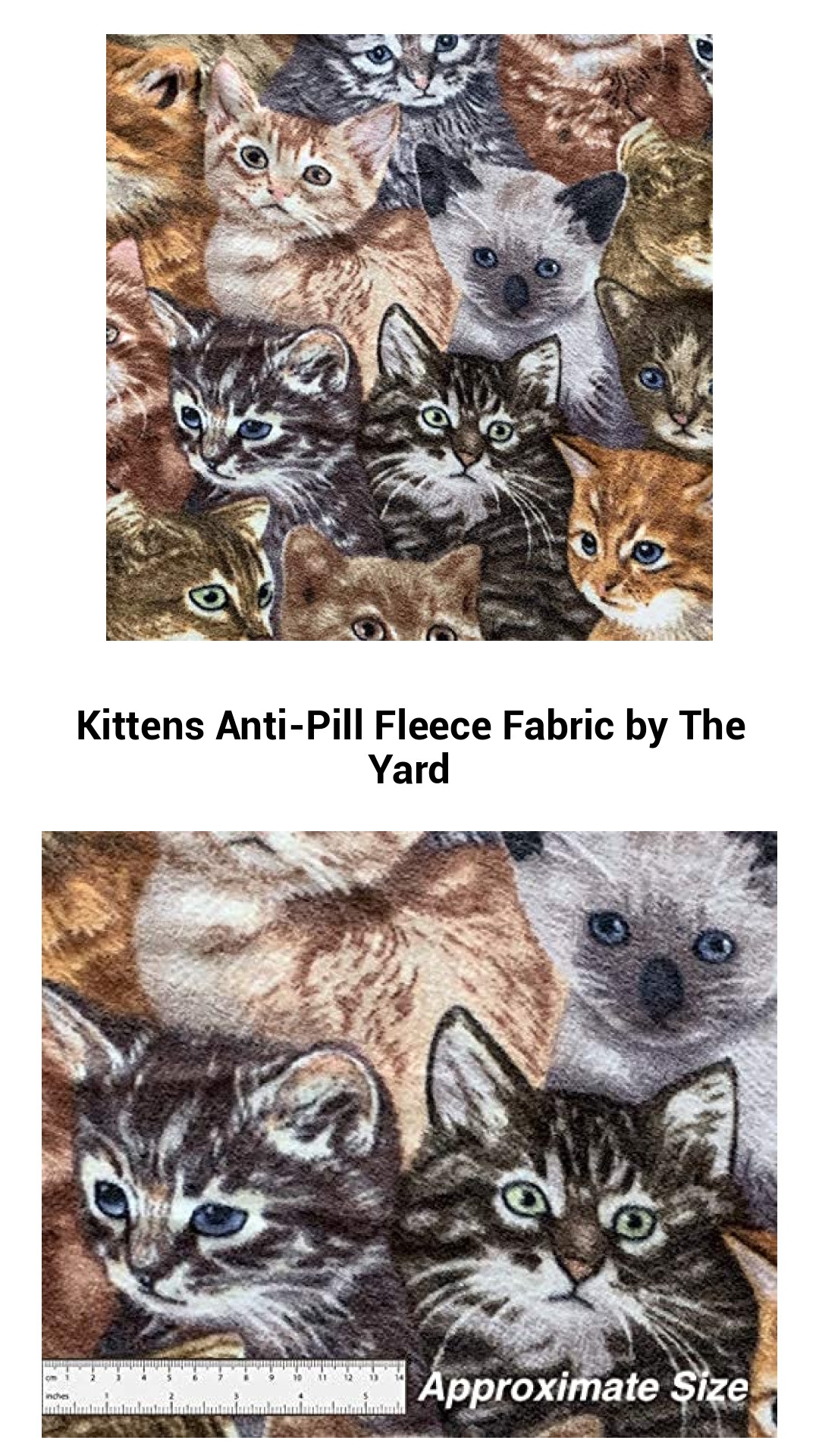 Adorable Kittens Anti-Pill Fleece Fabric by the Yard for Cozy Creations