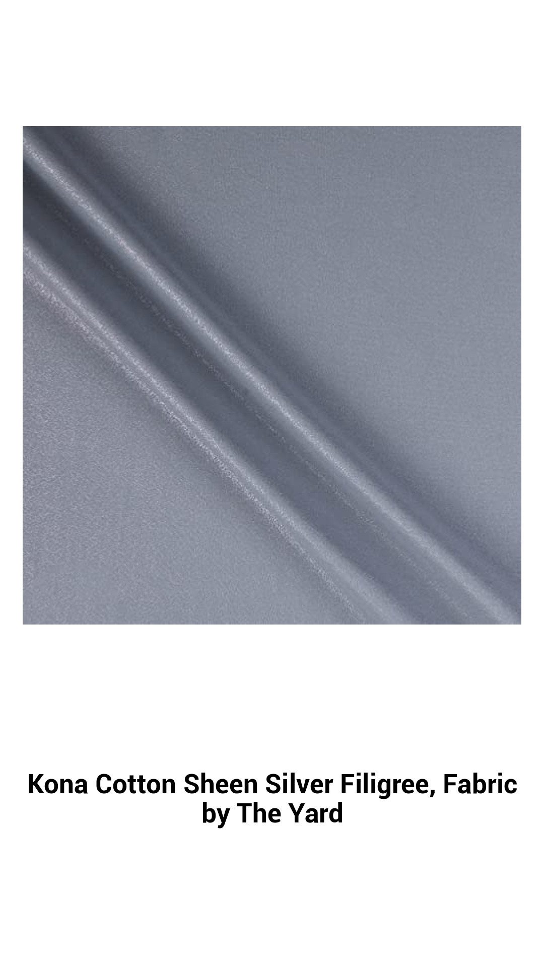 Radiant Kona Cotton Sheen in Silver Filigree - Luxurious Fabric by the Yard for Quilting and Home Decor