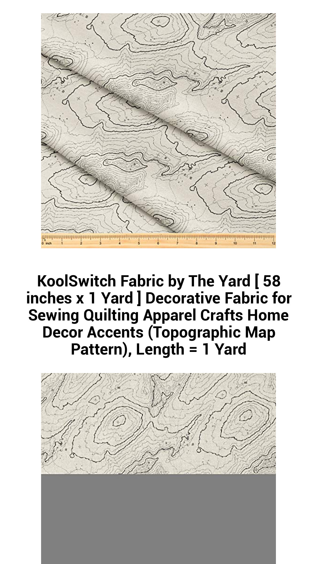 Premium 58-Inch KoolSwitch Decorative Fabric by the Yard - Topographic Map Pattern for Sewing, Quilting, Crafts, and Home Décor
