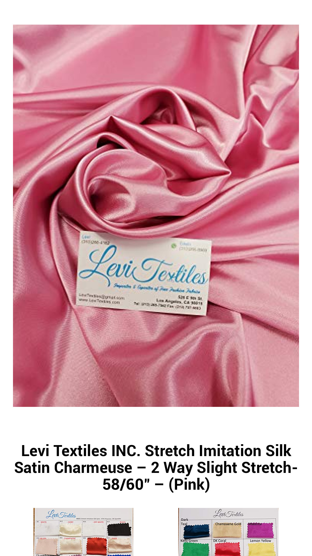 Luxurious Pink Stretch Imitation Silk Satin Charmeuse Fabric - 58/60" Width for Effortless Elegance