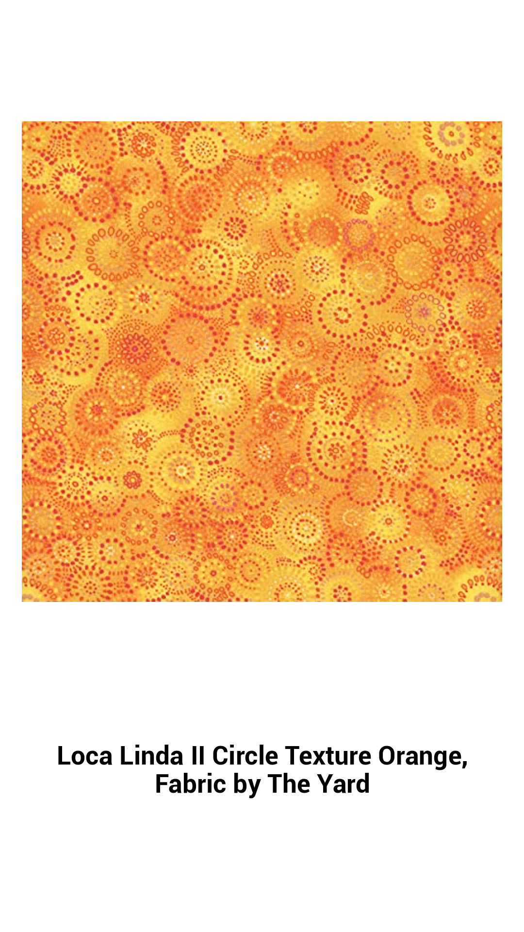Vibrant Loca Linda II Circle Texture Fabric in Orange – Premium 100% Cotton for Quilting, Crafts, and Home Décor by The Yard