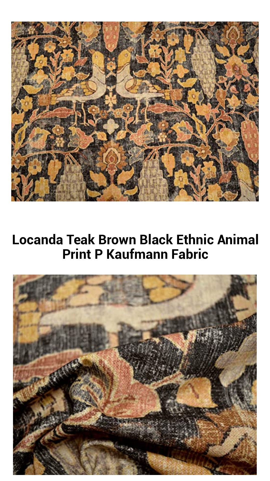 Luxurious Locanda Teak Animal Print Fabric - Premium P Kaufmann Cotton for Chic Decor