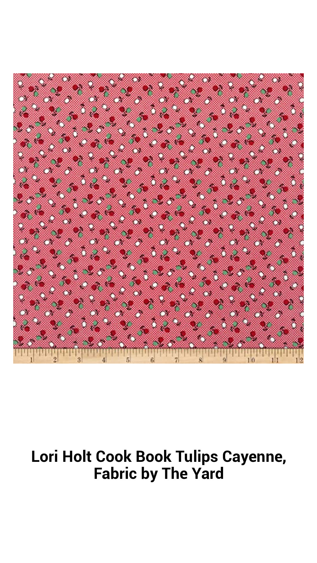 Vibrant Lori Holt Tulips Cayenne Fabric by the Yard - Perfect for Quilting and Crafting