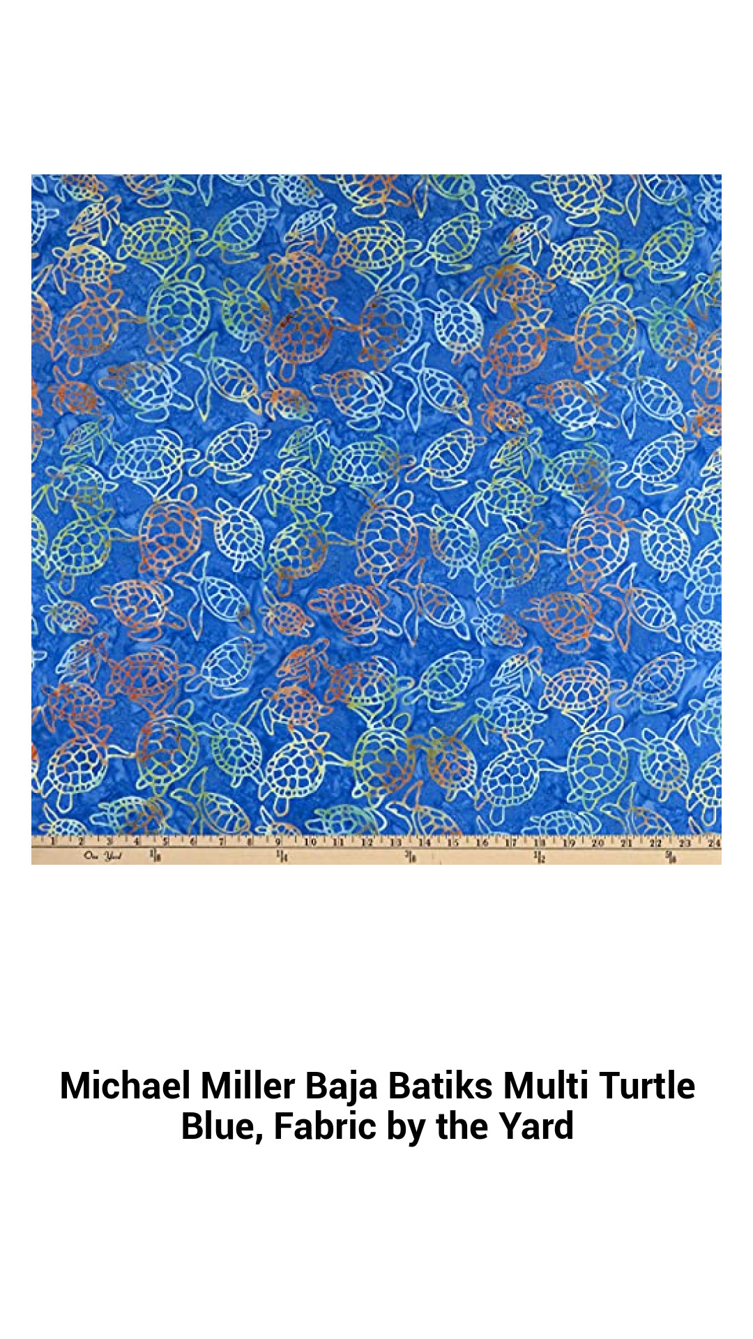 Vibrant Baja Batiks Multi-Turtle Blue Fabric | Premium 100% Cotton by the Yard for Quilting & Crafts