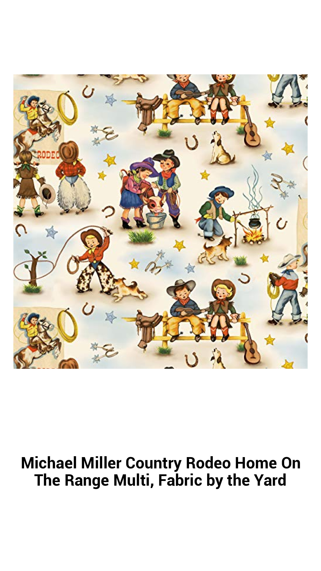 Michael Miller Country Rodeo Cotton Fabric – Versatile Home Decor and Crafting Material by the Yard
