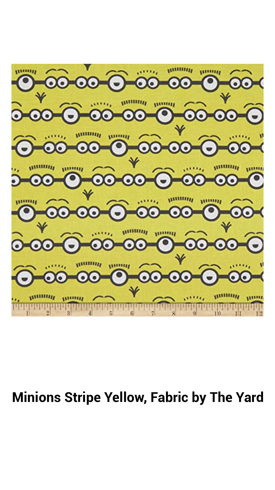 Bright and Playful Minions Yellow Stripe Fabric by the Yard for Creative Projects