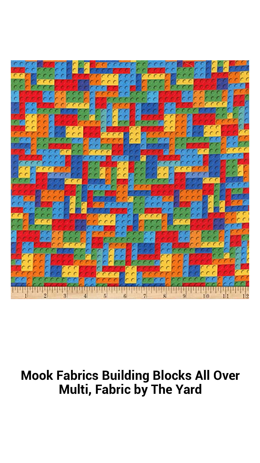 Versatile Mook Fabrics Cotton Building Blocks Print – Multi-Color Fabric by the Yard for Quilting, Crafts, and Home Décor