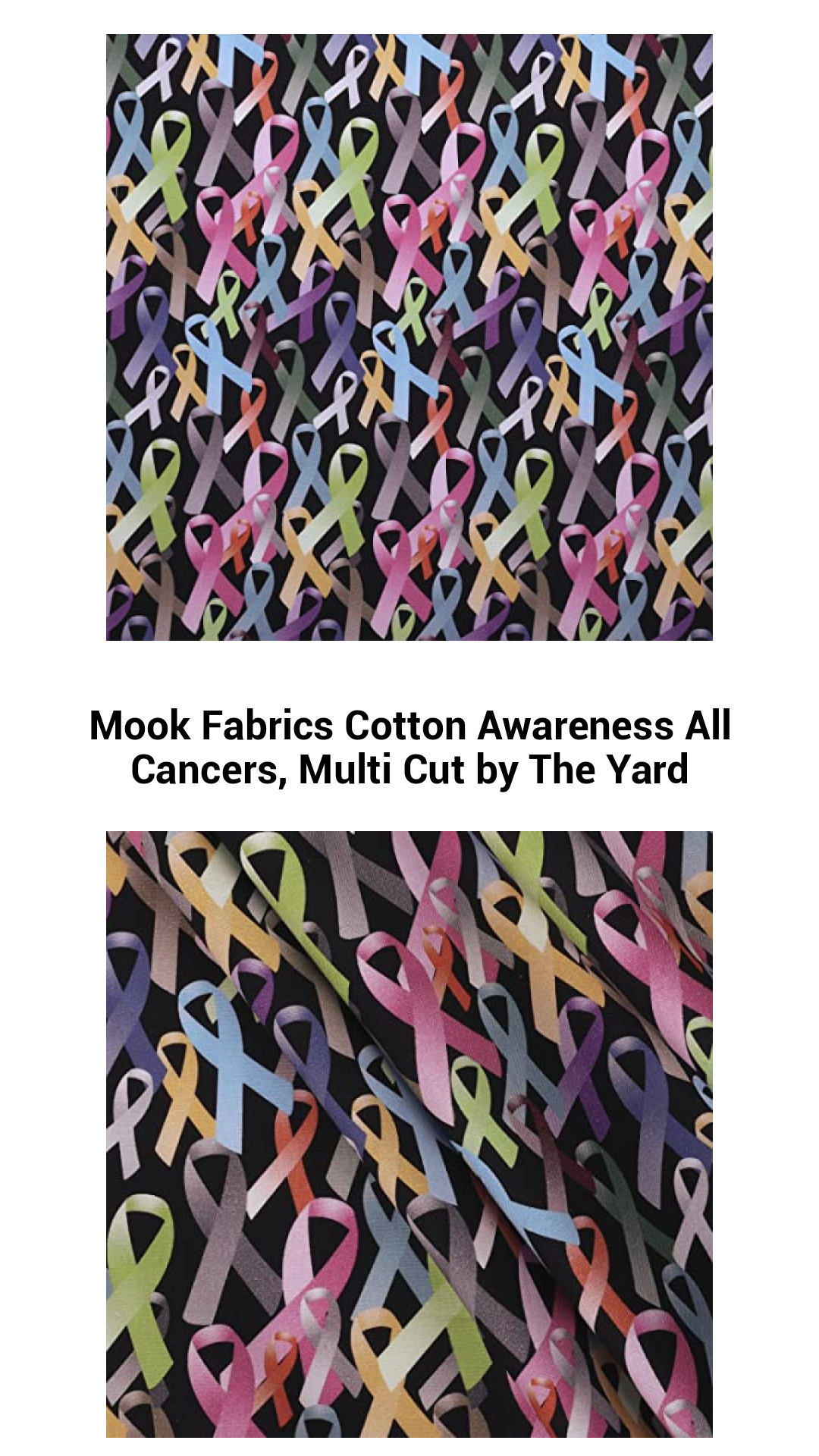 Mook Fabrics Cotton Awareness All Cancers, Multi Cut by The Yard Mook Fabrics Cotton Awareness All Cancers, Multi Cut by The Yard