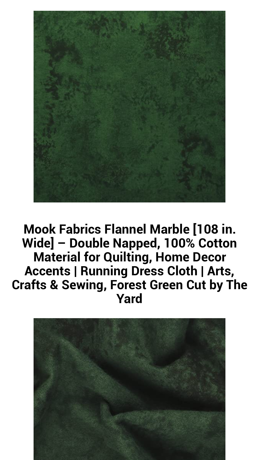 Premium Double-Napped Forest Green Flannel Fabric - 108-Inch Wide 100% Cotton Quilt & Crafting Material, Perfect for Apparel and Home Decor