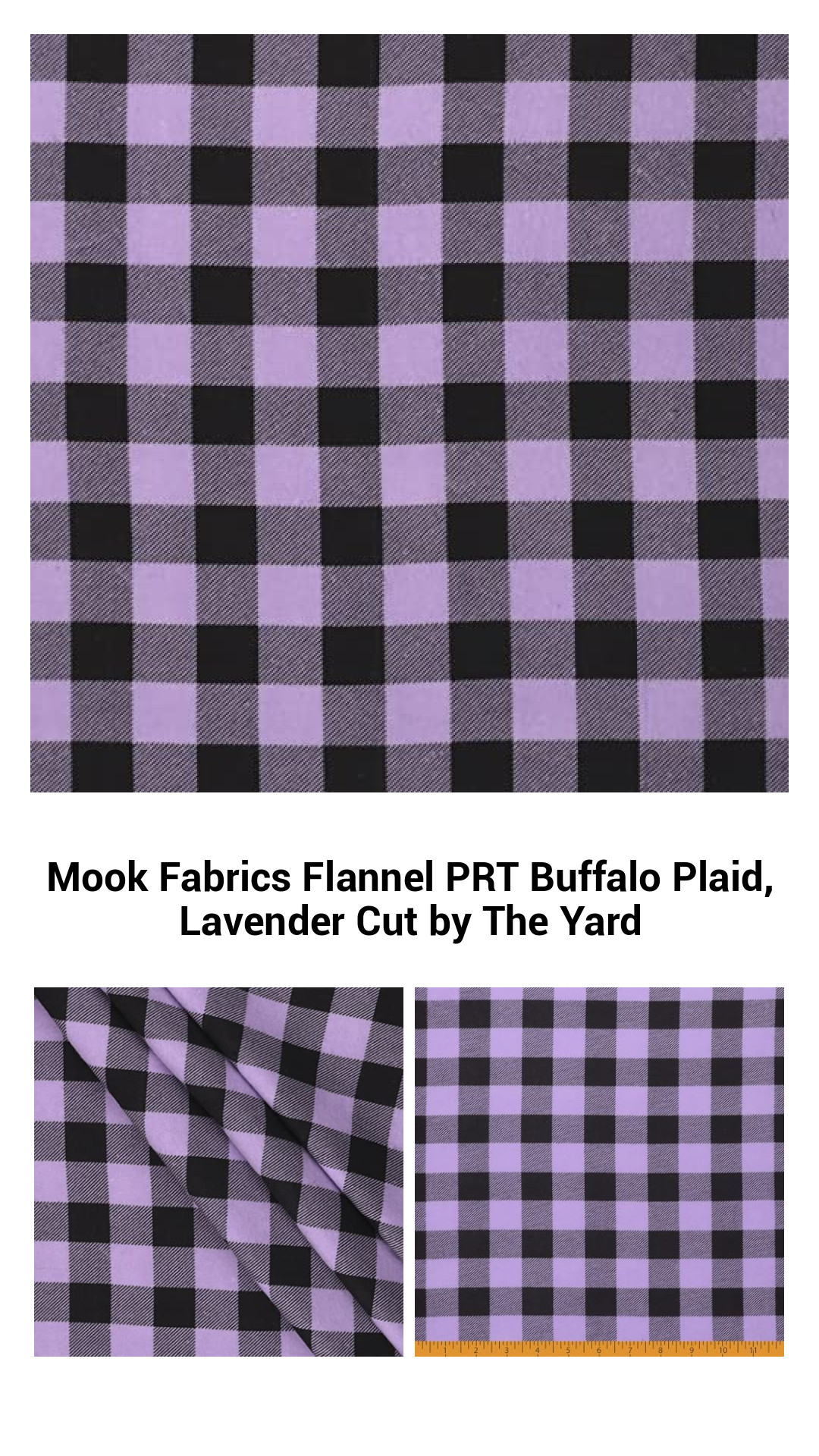 Luxurious Lavender Buffalo Plaid Flannel Fabric - Soft Cotton Cut by the Yard for All Your Creative Projects