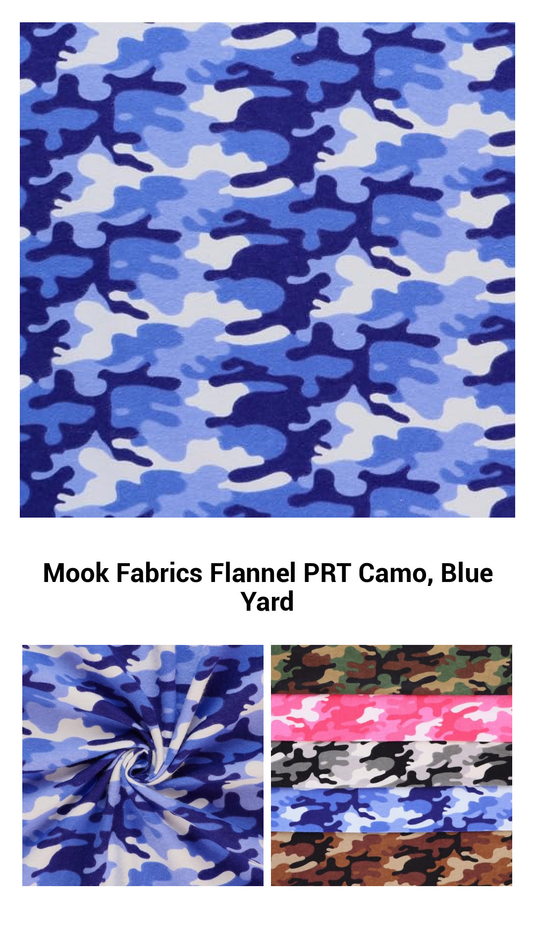 Mook Fabrics Flannel PRT Camo, Blue Yard Mook Fabrics Flannel PRT Camo, Blue Yard
