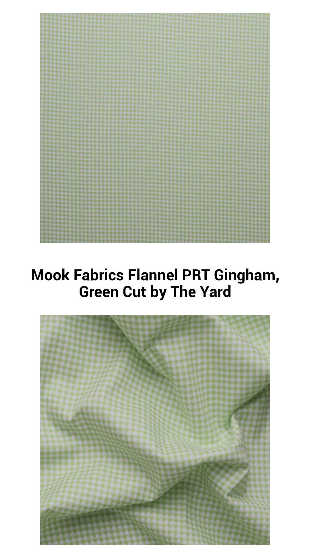 Premium Green Gingham Flannel Fabric by the Yard - Ideal for Quilting, Apparel, and Home Décor