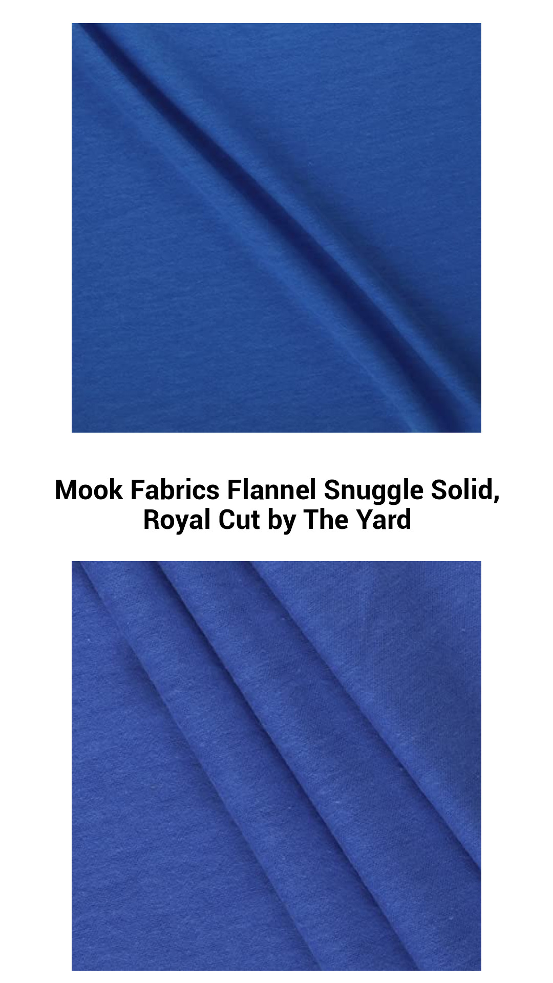 Luxurious Royal Blue Flannel Fabric for Cozy Creations - Snuggle Solid by Mook Fabrics, Available by the Yard