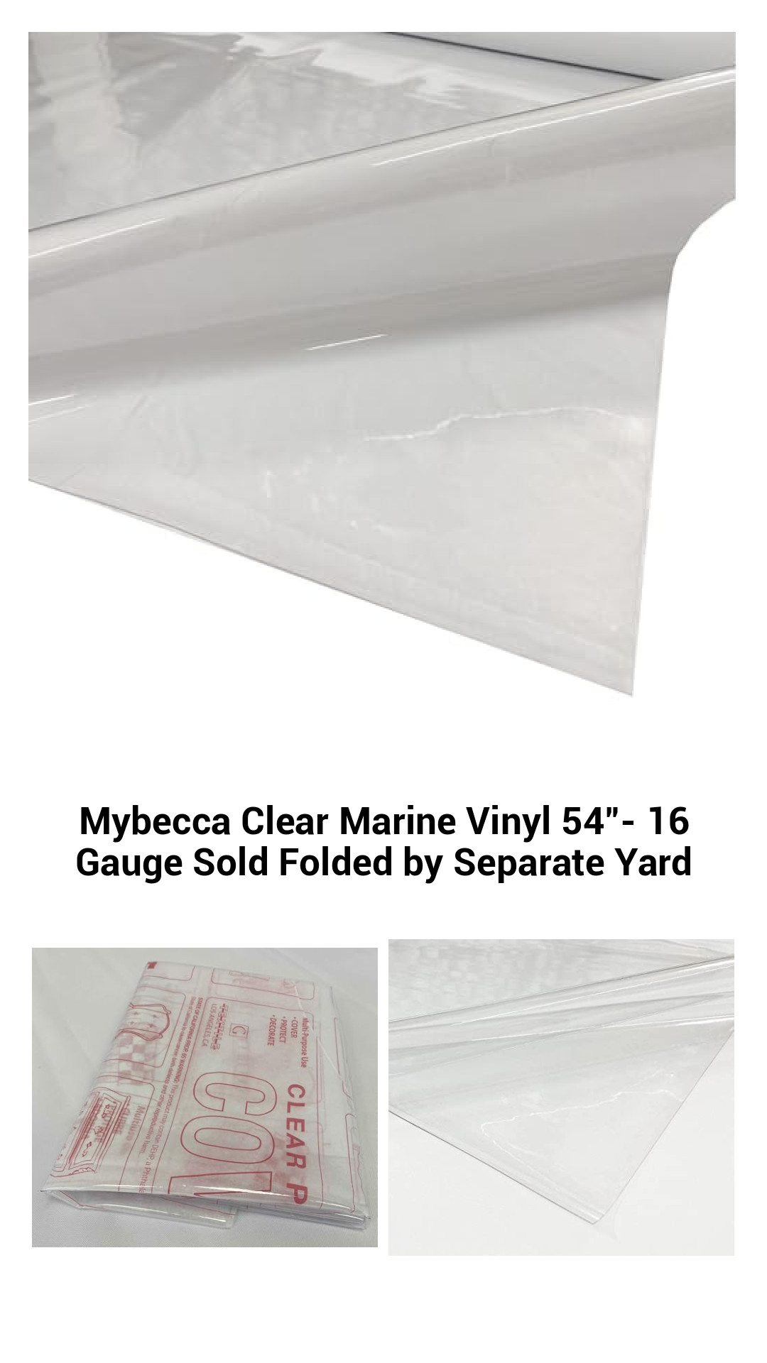High-Quality 54" Clear Marine Vinyl - 16 Gauge, Sold by the Yard for Versatile DIY Projects