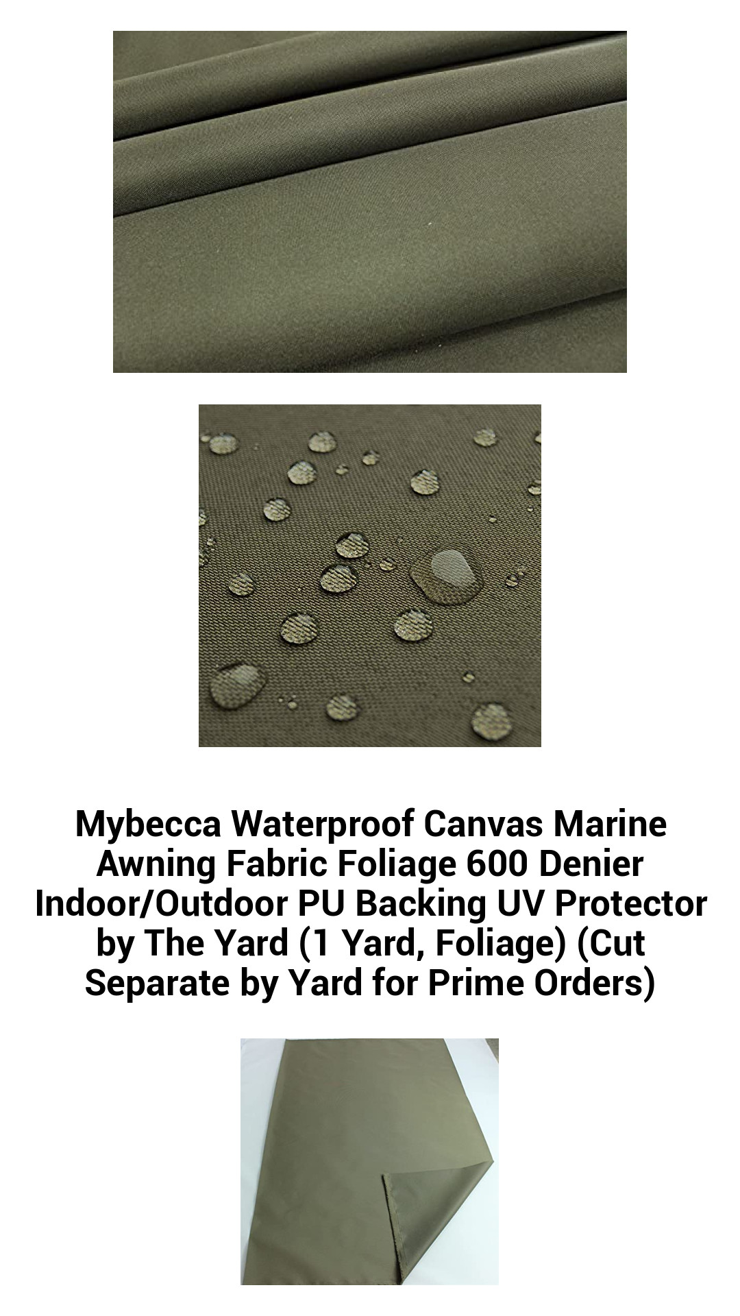 Mybecca Waterproof Canvas Marine Awning Fabric Foliage 600 Denier Indoor/Outdoor PU Backing UV Protector by The Yard (1 Yard, Foliage) (Cut Separate by Yard for Prime Orders) Mybecca Waterproof Canvas Marine Awning Fabric Foliage 600 Denier Indoor/Outdoor PU Backing UV Protector by The Yard (1 Yard, Foliage) (Cut Separate by Yard for Prime Orders)