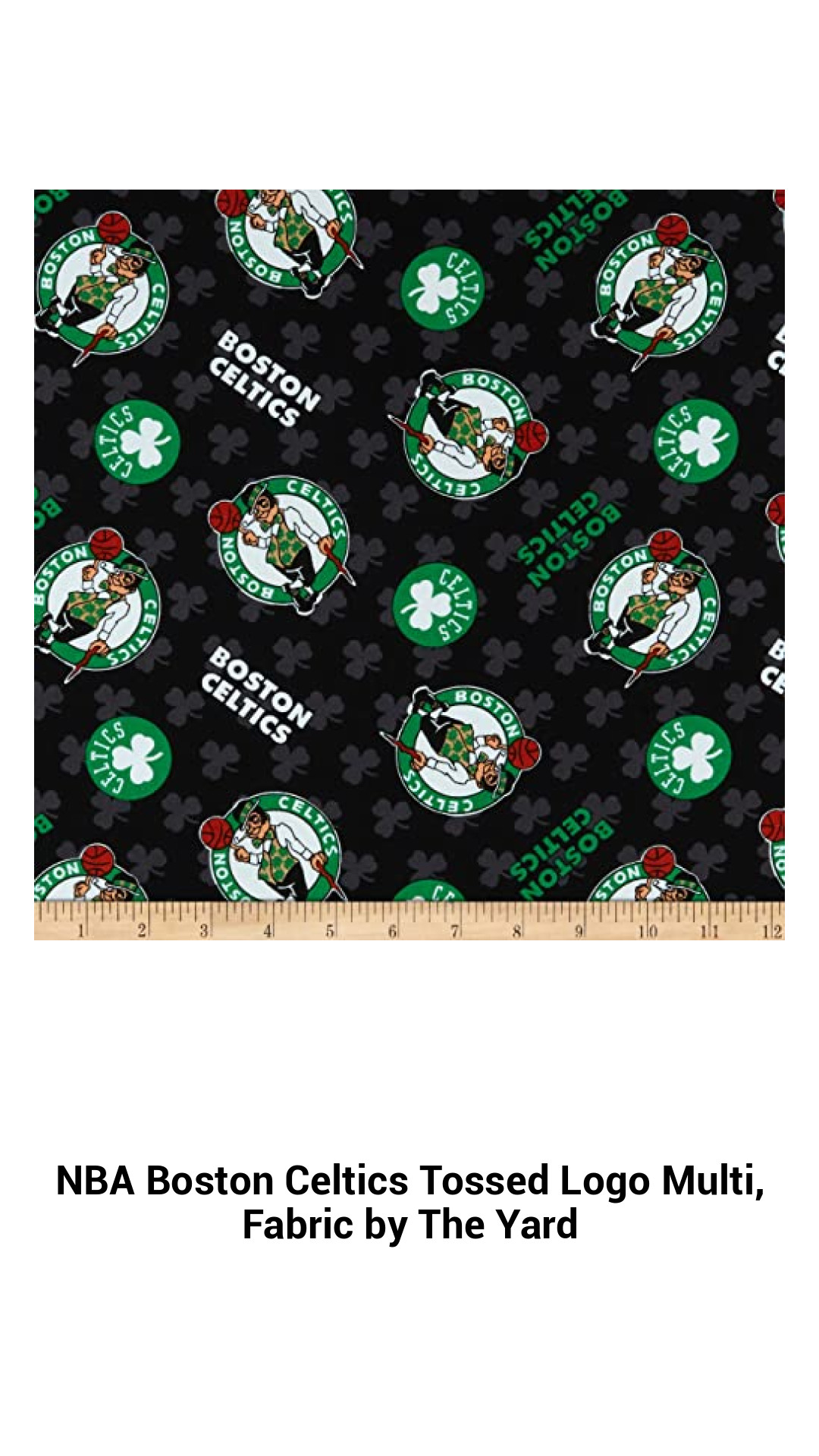 Boston Celtics Spirit Fabric by the Yard - Perfect for Quilting, Crafts, and Fashion