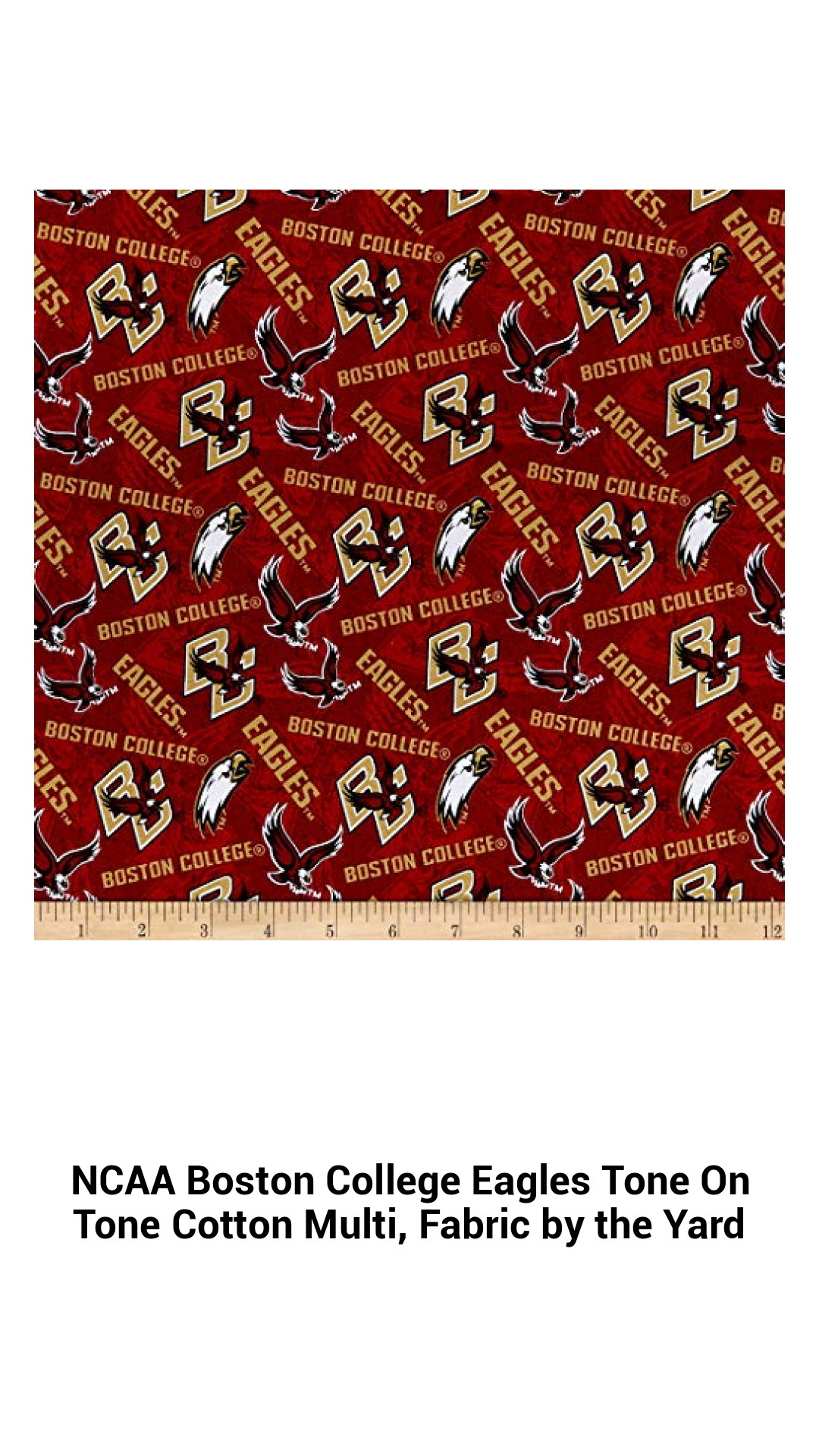 Boston College Eagles Premium Cotton Fabric for Quilting and Crafts – Versatile Team Spirit Material by the Yard