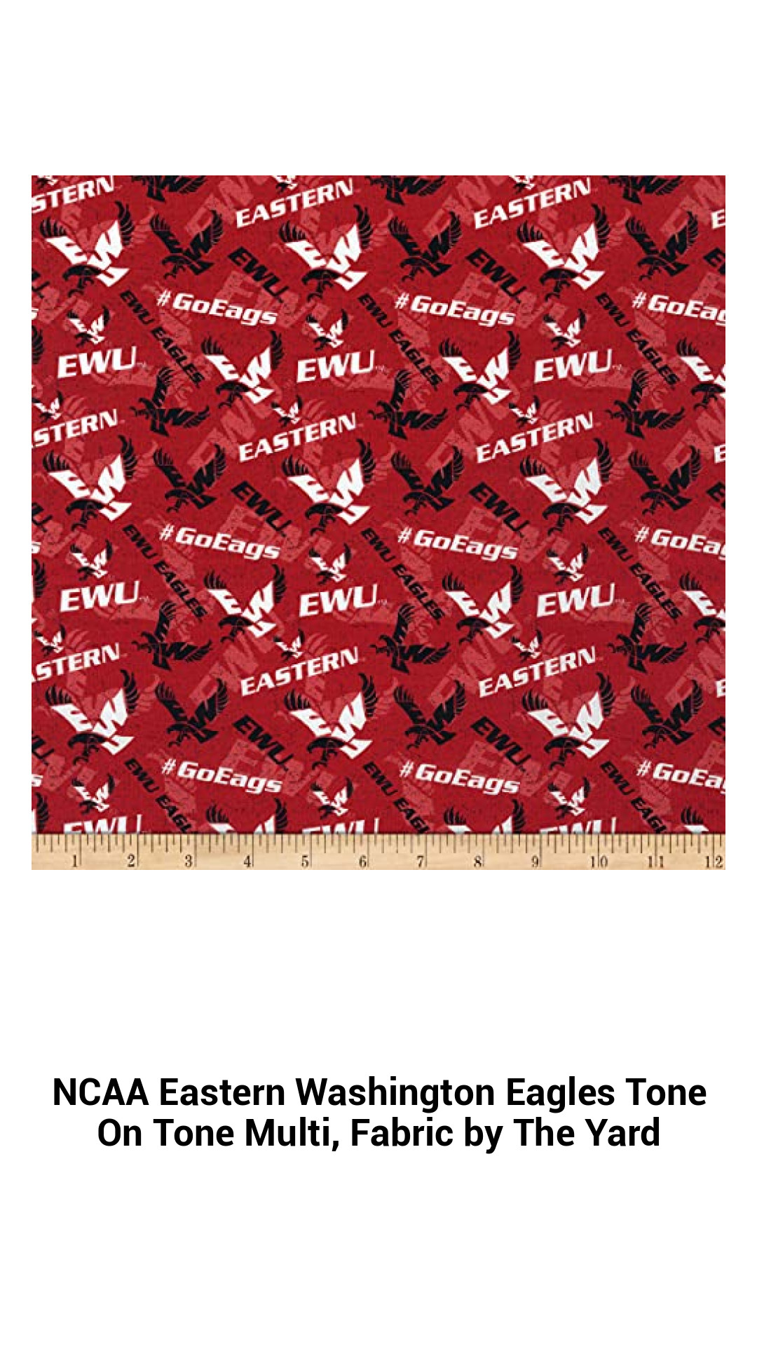 Eastern Washington Eagles Fabric by the Yard - Premium Collegiate Broadcloth for Quilting and Apparel