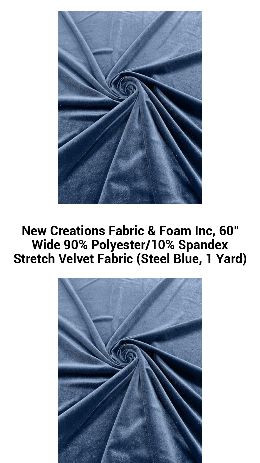 Luxurious Steel Blue Stretch Velvet Fabric – 60” Wide, 90% Polyester/10% Spandex, Perfect for All Your Creative Projects