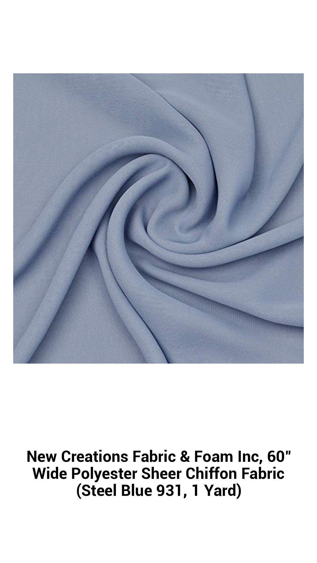Elegant Steel Blue 60” Wide Polyester Sheer Chiffon Fabric – Perfect for Stunning Event Decor and DIY Projects