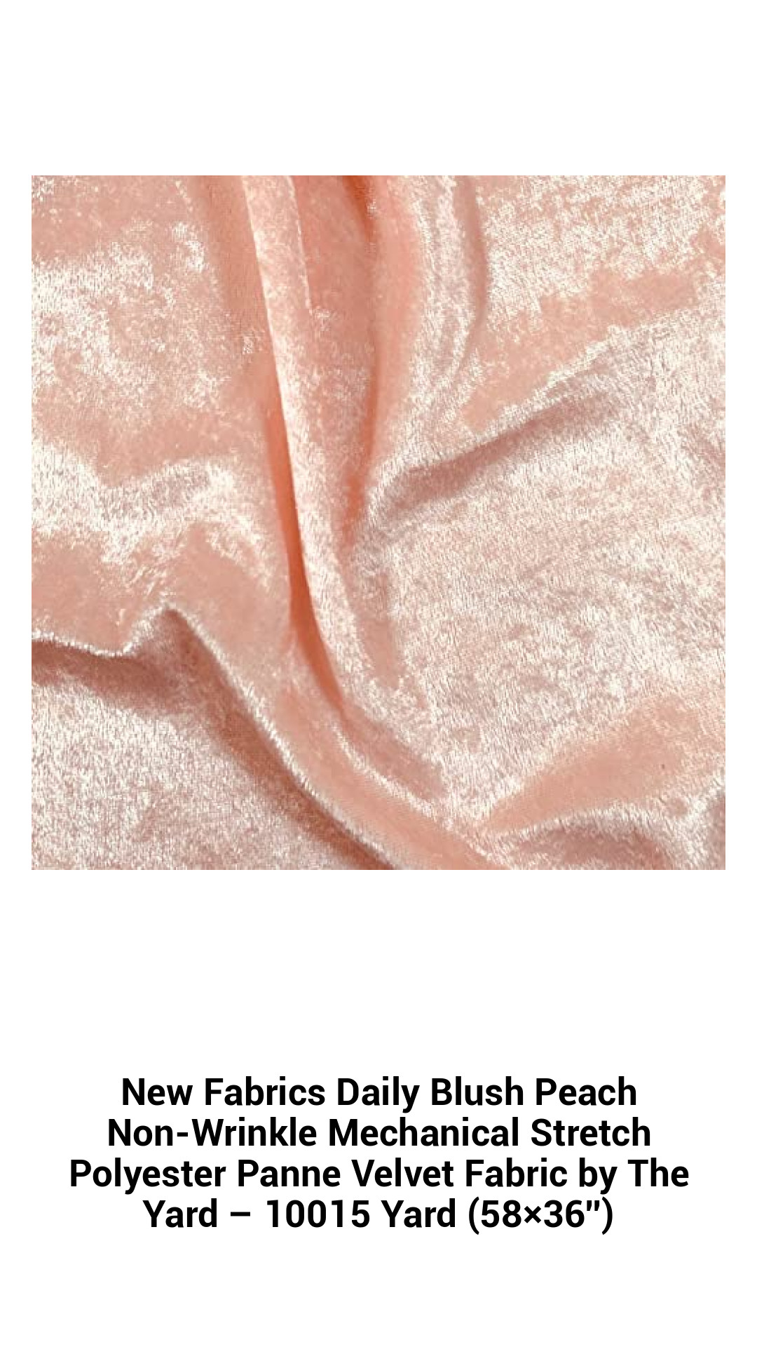 Luxurious Blush Peach Non-Wrinkle Mechanical Stretch Velvet Fabric by The Yard – Perfect for Fashion and Crafts