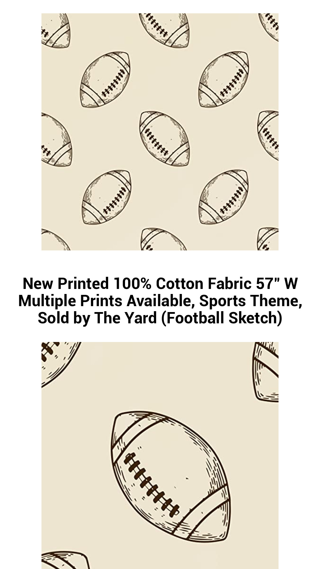 New Printed 100% Cotton Fabric 57" W Multiple Prints Available, Sports Theme, Sold by The Yard (Football Sketch) New Printed 100% Cotton Fabric 57" W Multiple Prints Available, Sports Theme, Sold by The Yard (Football Sketch)