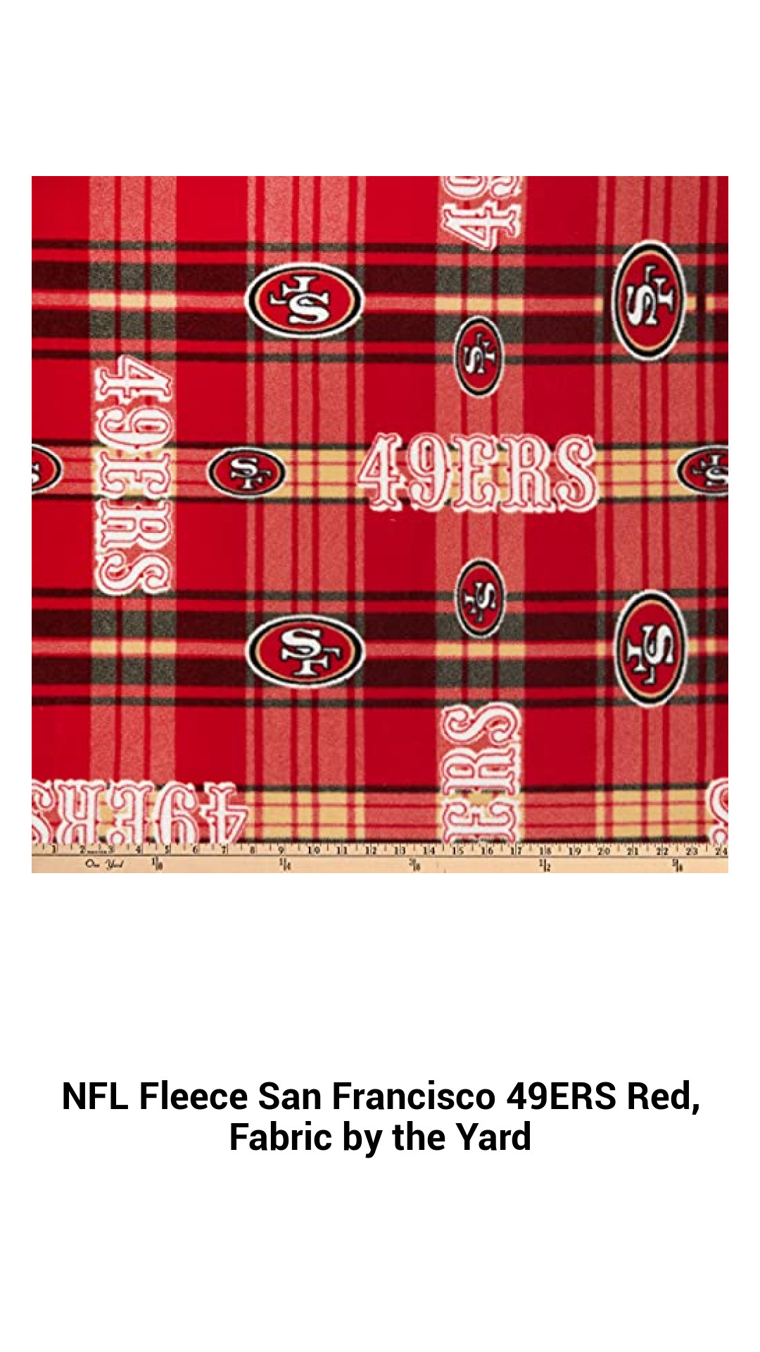 Premium San Francisco 49ERS NFL Fleece Fabric - Cozy Red Material by the Yard for All Your Crafting Needs