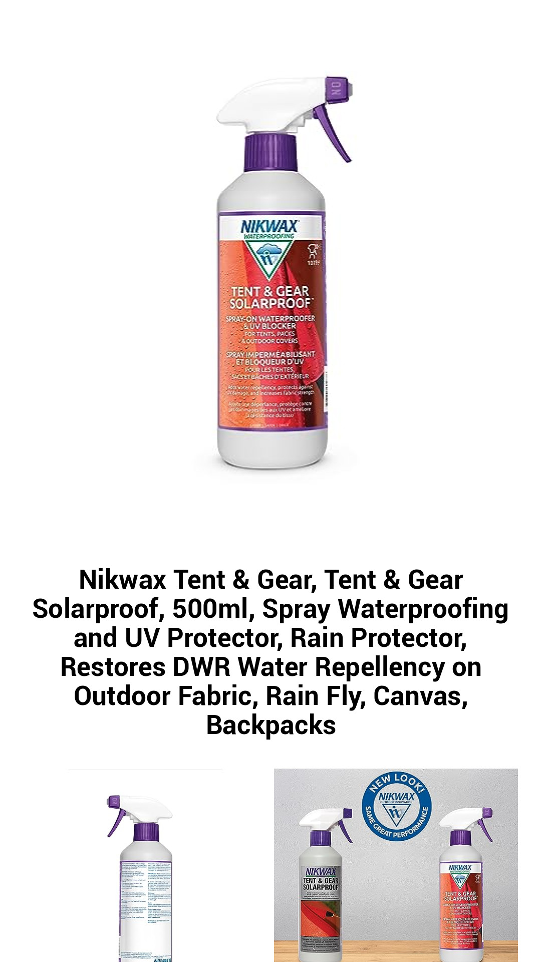 Ultimate Nikwax Solarproof Tent & Gear Spray – 500ml UV Protector & Waterproofing Solution for Outdoor Fabrics, Tents, Backpacks & Accessories
