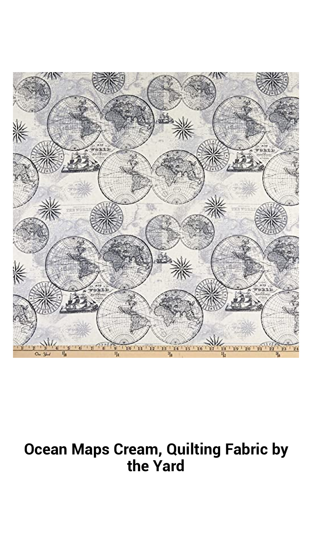 Elegant Ocean Maps Cream Quilting Fabric for Creative Sewers – Perfect for Quilting, Crafting, and Home Décor Projects