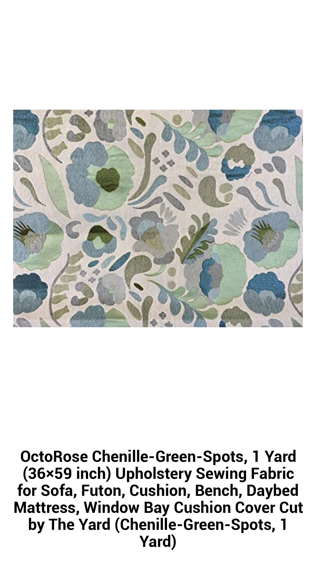 Luxurious Chenille Upholstery Fabric with Green Spots - 1 Yard, Perfect for Sofas, Cushions, and Home Décor Projects