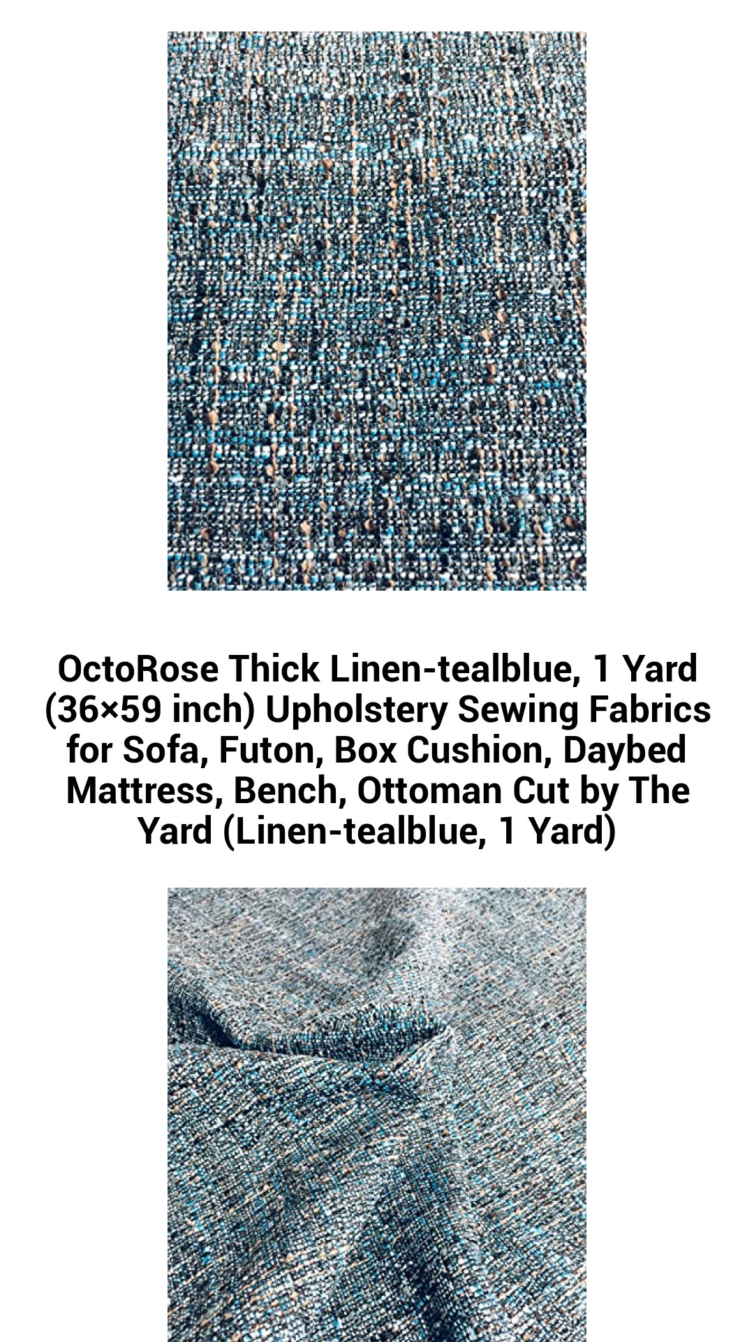 Premium Teal Blue Linen Upholstery Fabric - 1 Yard of Durable and Versatile Material for Sofas, Ottomans, and Cushions