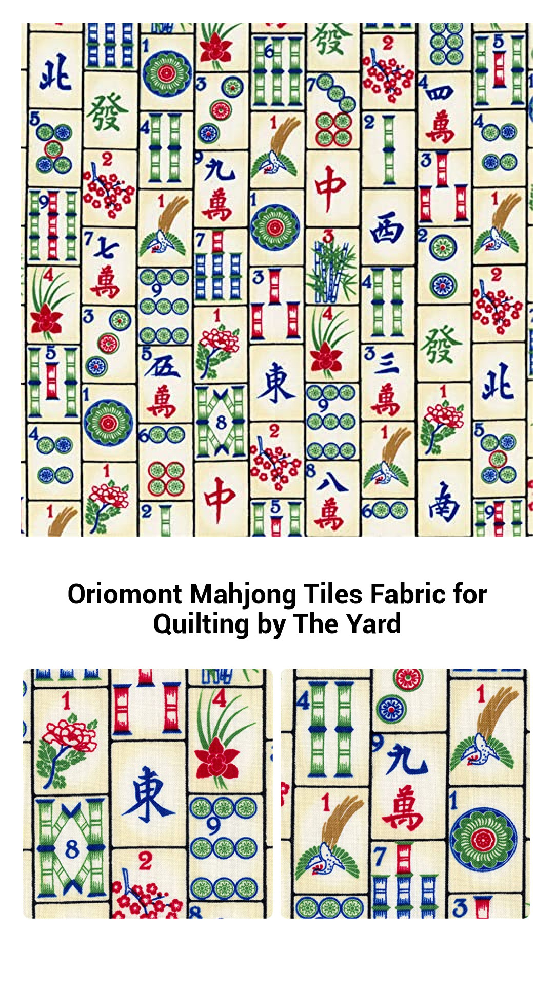 Versatile 100% Cotton Mahjong Tiles Fabric for Quilting and Sewing Projects – Sold by the Yard