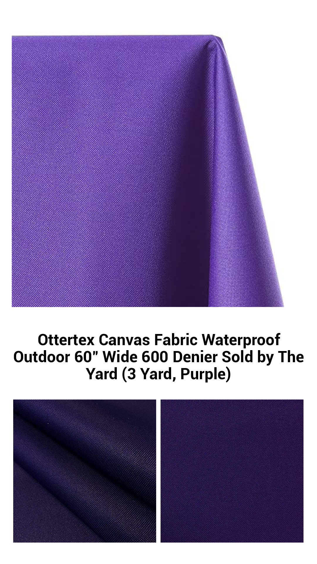 Ottertex Canvas Fabric Waterproof Outdoor 60" Wide 600 Denier Sold by The Yard (3 Yard, Purple) Ottertex Canvas Fabric Waterproof Outdoor 60" Wide 600 Denier Sold by The Yard (3 Yard, Purple)