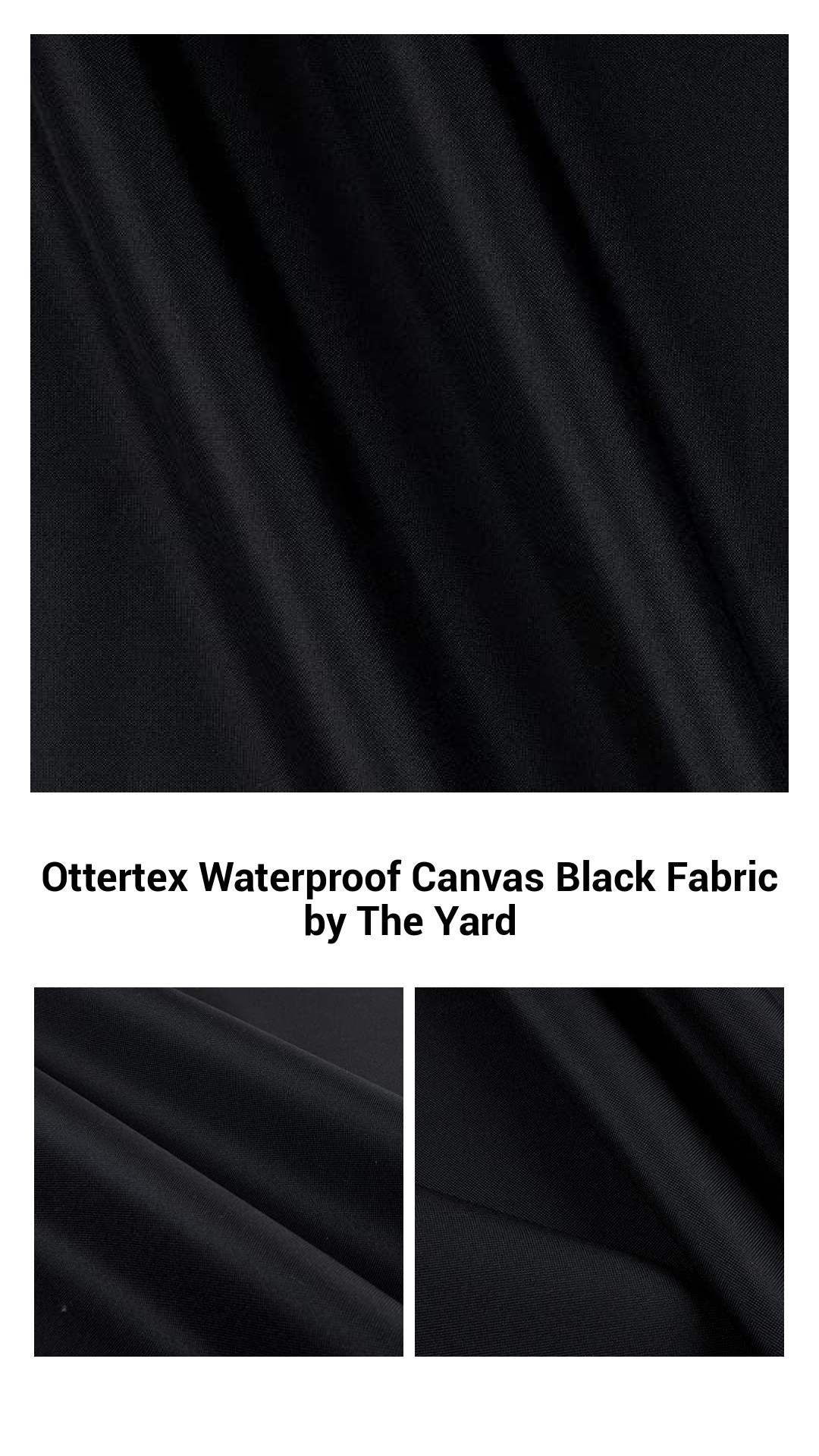 Premium Ottertex Waterproof Canvas in Black – Versatile Fabric by the Yard for Outdoor Durability and Indoor Elegance