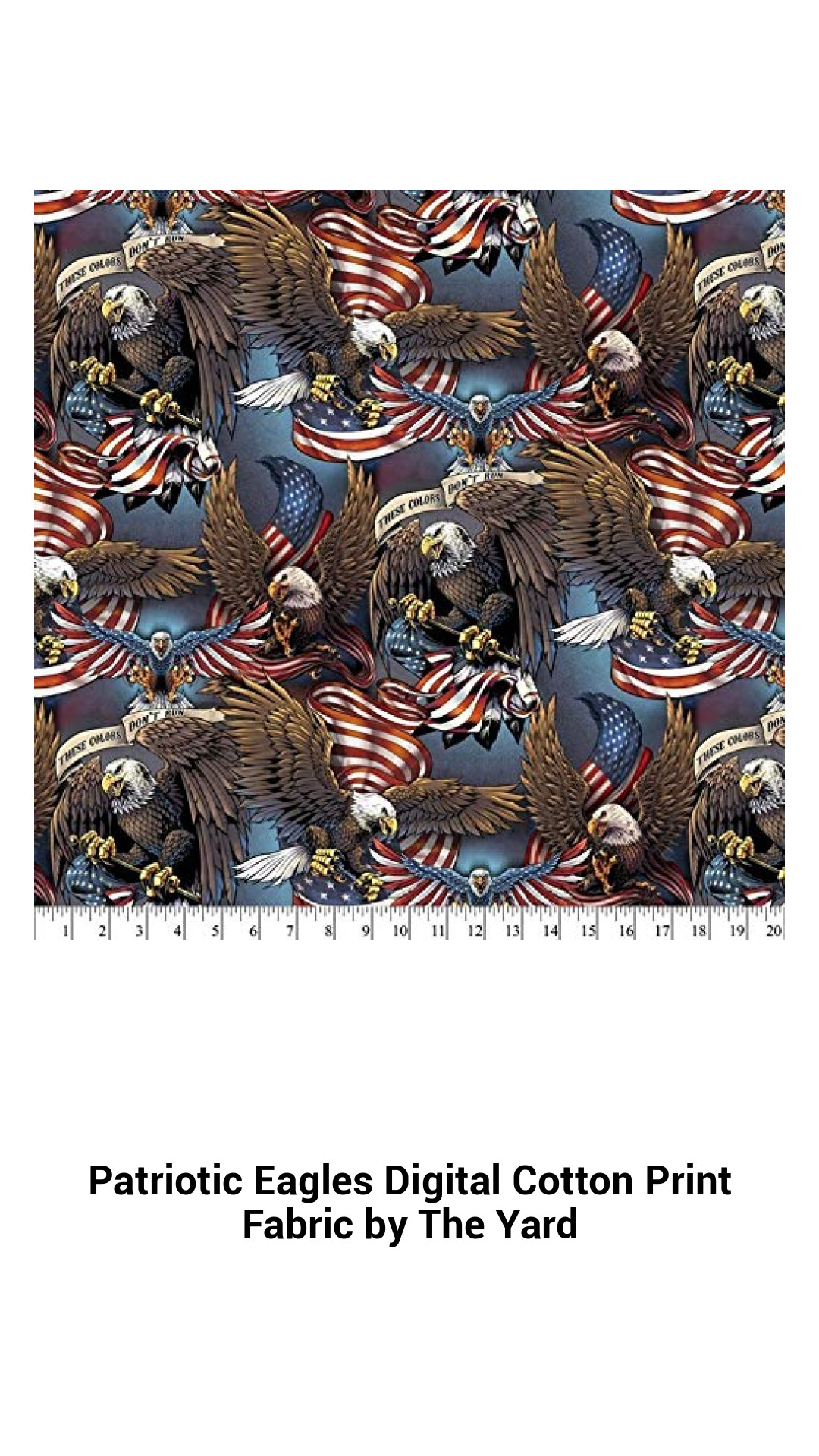 Premium Patriotic Eagles Digital Cotton Fabric - Versatile Quilting and Crafting Material by The Yard