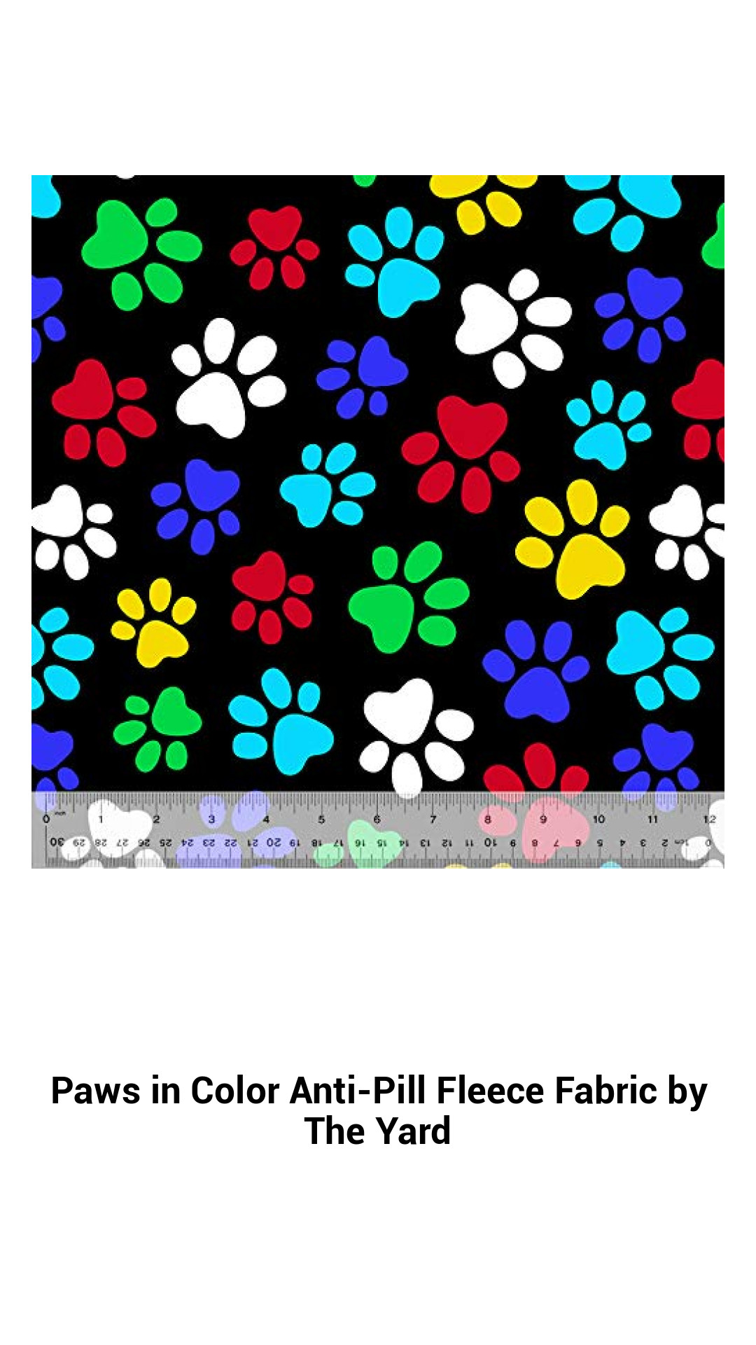 Paws in Color Anti-Pill Fleece Fabric by The Yard Paws in Color Anti-Pill Fleece Fabric by The Yard