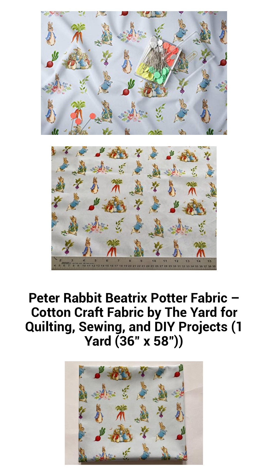Enchanting Peter Rabbit Cotton Fabric by the Yard – Perfect for Quilting, Sewing, and Creative DIY Projects