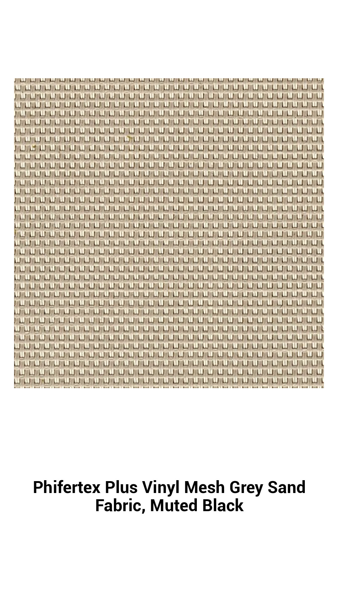 Premium Phifertex Plus Vinyl Mesh Fabric in Grey Sand with Muted Black – Ultra-Durable Outdoor Sling Material for Stylish Comfort