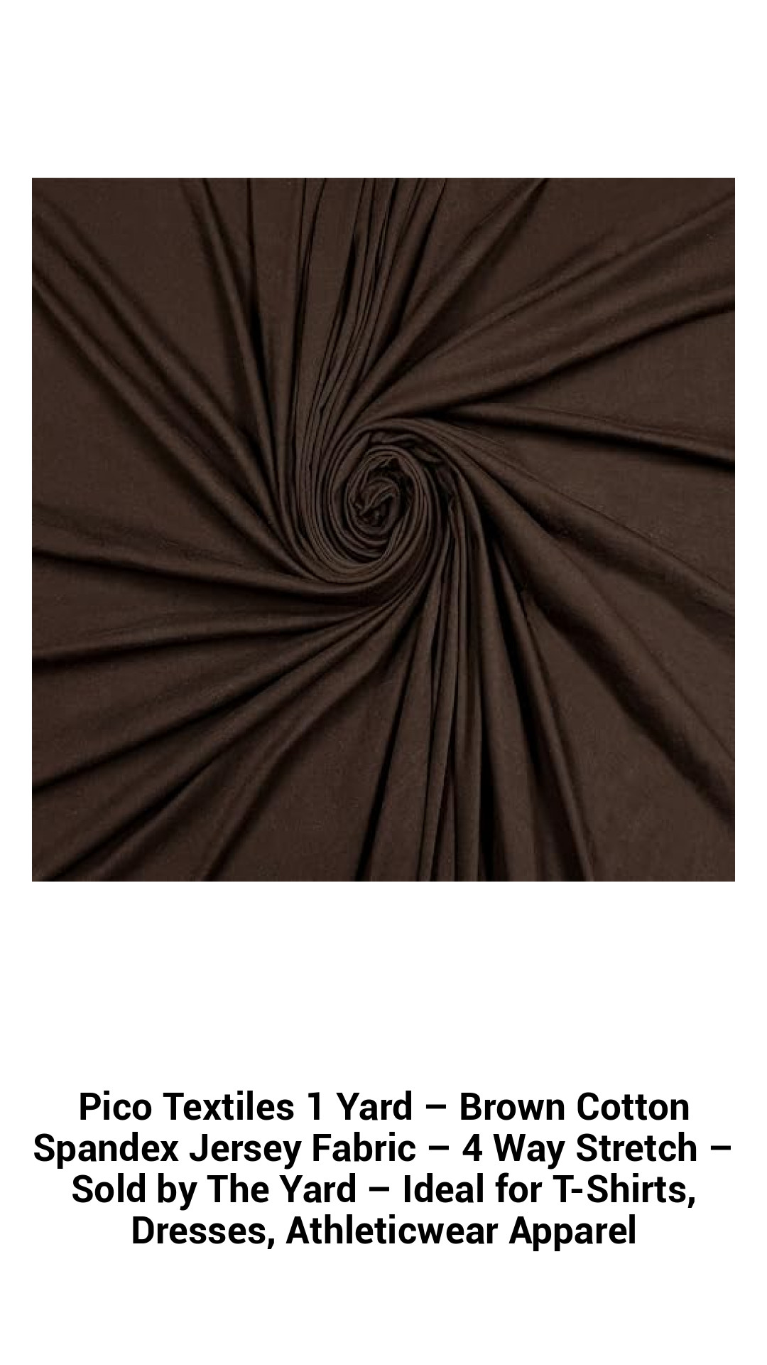 Luxurious Brown Cotton Spandex Jersey Fabric – 1 Yard of 4-Way Stretch Fabric for T-Shirts, Dresses & Activewear