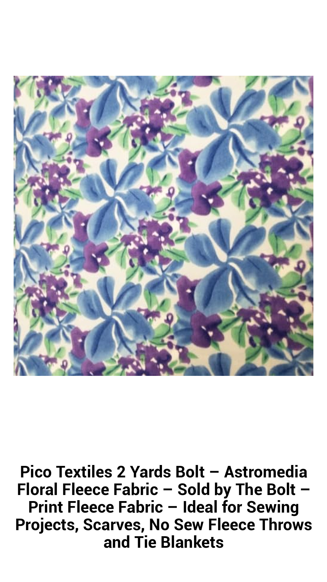 Astromedia Floral Fleece Fabric - 2 Yards of Cozy Comfort for Sewing, Throws, and Crafts - Premium Print Fleece by Pico Textiles