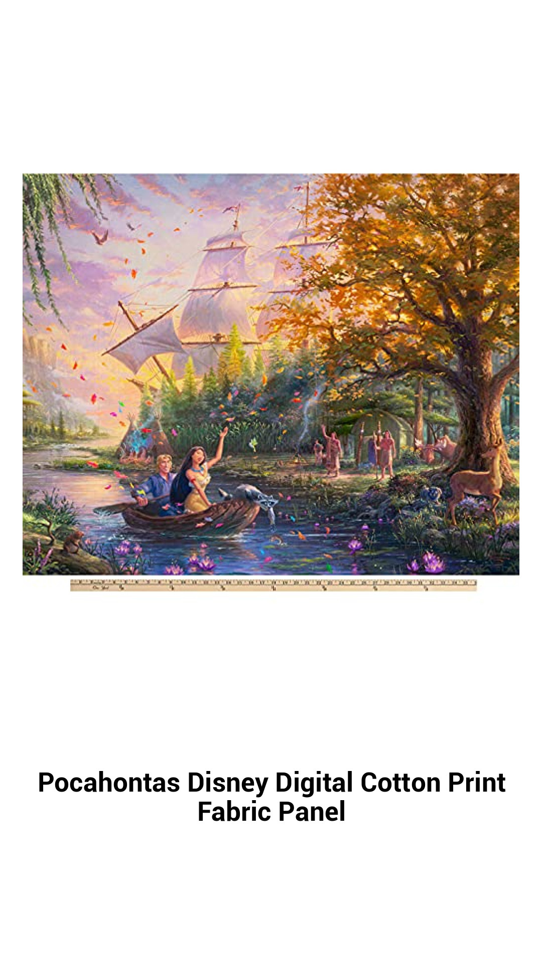 Pocahontas Disney Digital Cotton Print Fabric Panel Pocahontas Disney Digital Cotton Print Fabric Panel