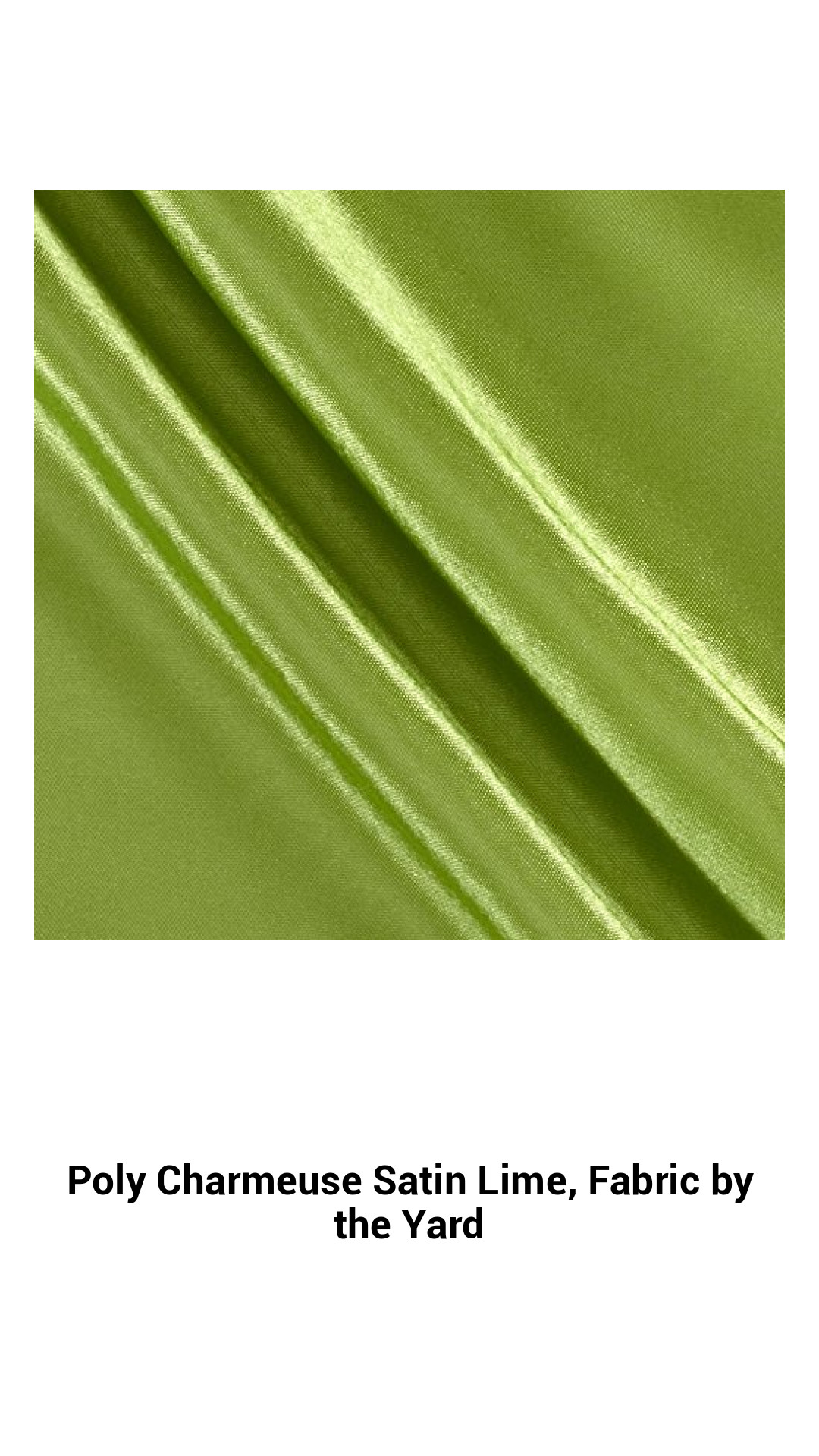 Luxurious Lime Poly Charmeuse Satin Fabric by the Yard for Elegant Creations