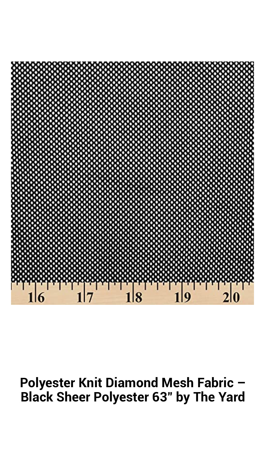 Luxurious Black Sheer Polyester Knit Diamond Mesh Fabric – Versatile 63” Wide by the Yard for All Your Creative Projects