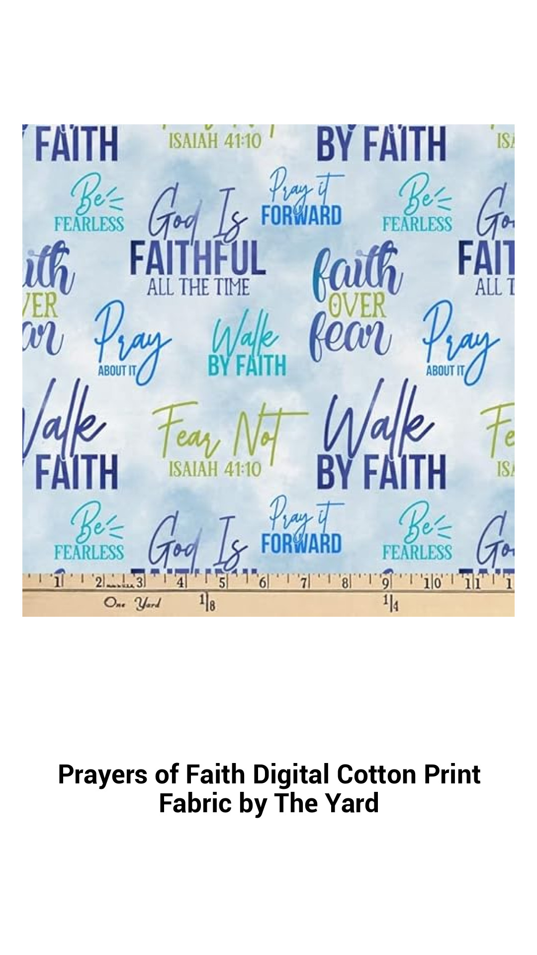 Prayers of Faith Digital Cotton Print Fabric by The Yard Prayers of Faith Digital Cotton Print Fabric by The Yard